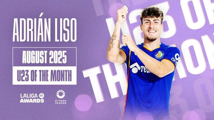 开云体育官网-3场攻入3球，赫塔费前锋利索当选西甲8月最佳U23球员